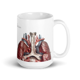 Jean-Baptiste Marc Bourgery, heart and lung マグカップ（白）
